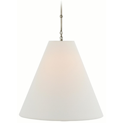 Visual Comfort Signature Collection Goodman Antique Nickel Pendant Light with Conical Shade