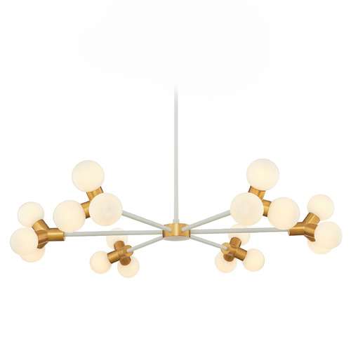 Kalco Lighting Kalco Lighting Tres White and New Brass LED Chandelier 517473WNB