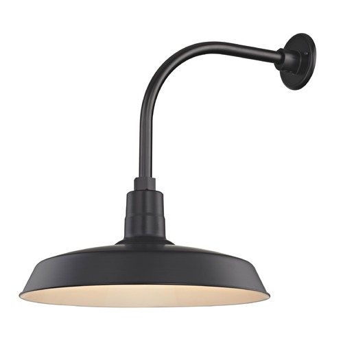 Black Gooseneck Barn Light with 18-Inch Shade