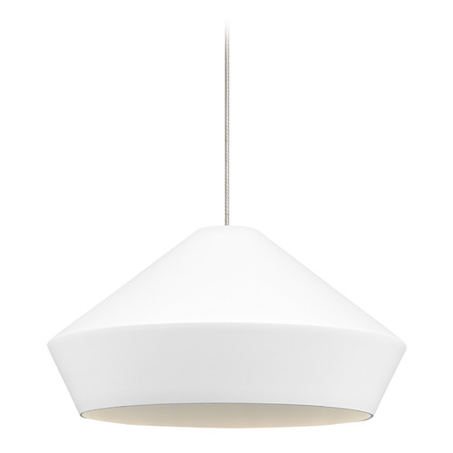 Visual Comfort Modern Collection Brummel MonoRail Pendant in Nickel & White by Visual Comfort Modern 700MOBMLWS