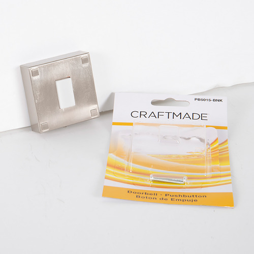 Push Button Brushed Polished Nickel LED Doorbell Button by Craftmade Lighting