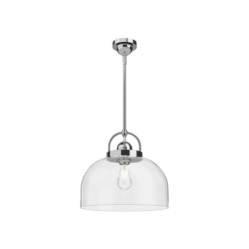 Alora Lighting Lancaster Chrome Pendant Light with Bowl / Dome Shade