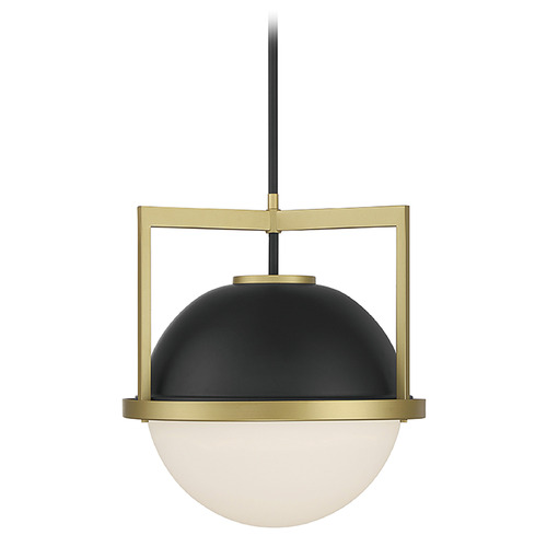 Carlysle Pendant in Matte Black & Warm Brass by Savoy House