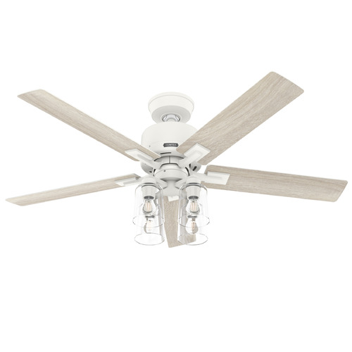 Hunter Fan Company Techne Matte White LED Ceiling Fan with Light
