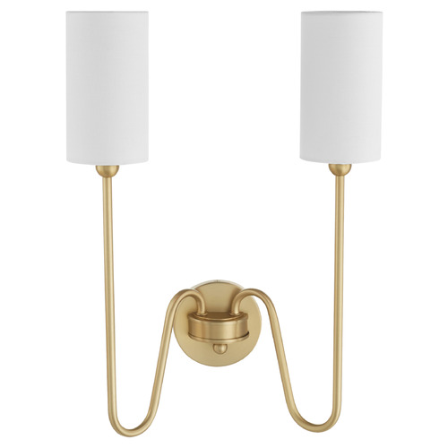 Charlotte Aged Brass Sconce by Quorum Lighting