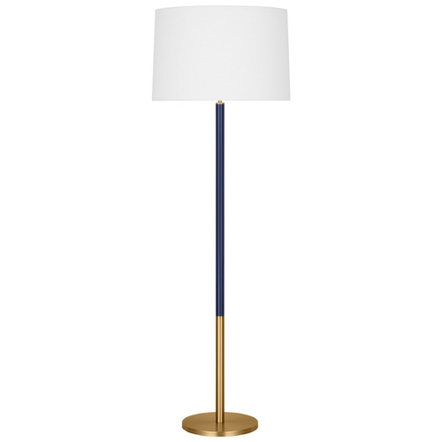 Monroe Floor Lamp in Burnished Brass & Navy by Visual Comfort Studio
