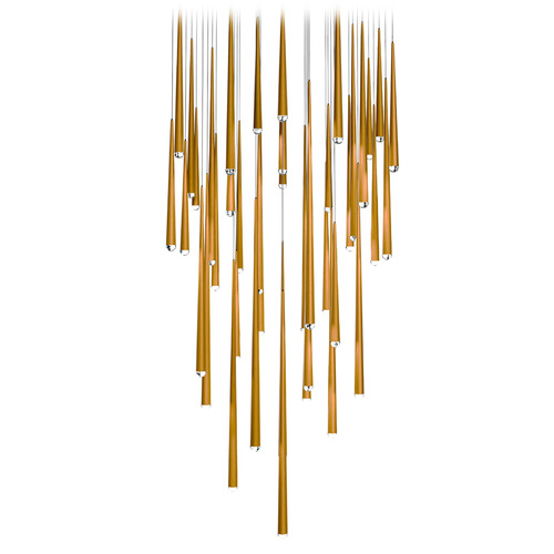 Modern Forms by WAC Lighting Modern Forms Cascade Aged Brass LED Multi-Light Pendant PD-41741S-AB