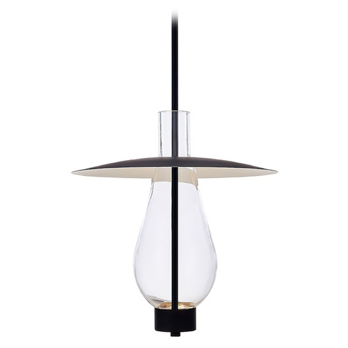 Kalco Lighting Hugo Matte Black LED Pendant Light with Oblong Shade