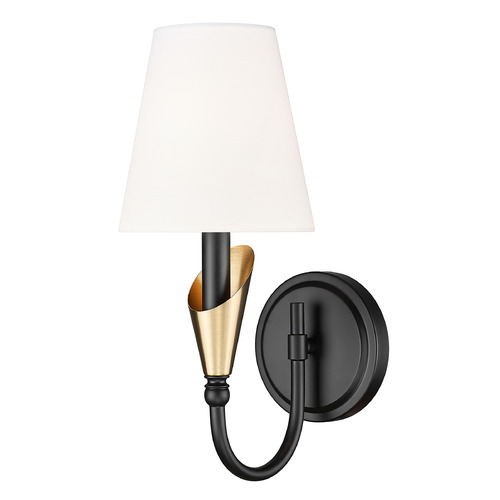 Z-Lite Claudelle Matte Black & Modern Gold Sconce
