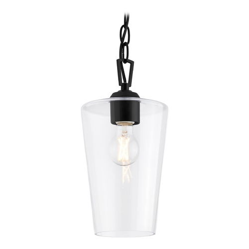 Progress Lighting Progress Lighting Celino Black Mini-Pendant Light with Conical Shade P500506-031