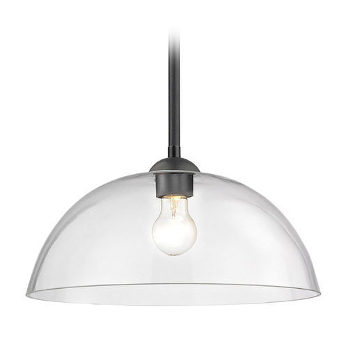 Design Classics Lighting Gala Fuse Pendant in Matte Black with Dome Glass by Design Classics 581-07 G1785-CL