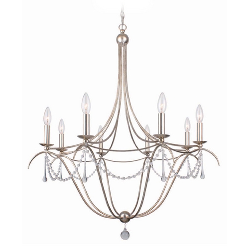 Crystorama Lighting Metro II Crystal Chandelier in Antique Silver Finish by Crystorama Lighting 428-SA