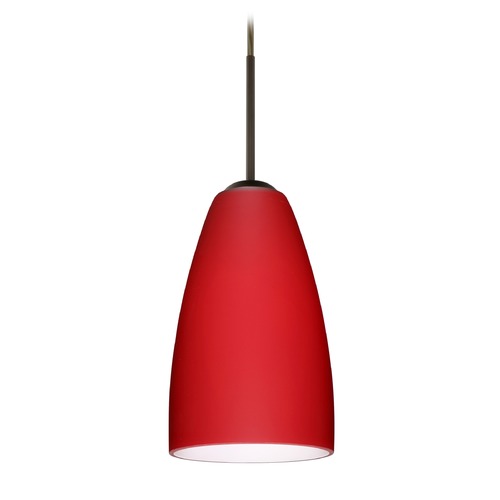 Besa Lighting Besa Lighting Riva Bronze LED Mini-Pendant Light with Oblong Shade 1JT-1511RM-LED-BR