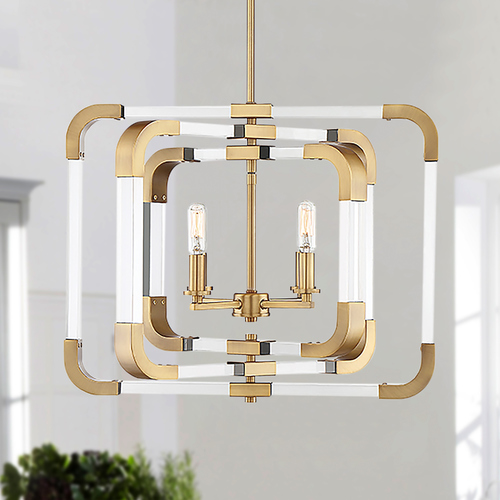 Rotterdam 4-Light Warm Brass Chandelier by Savoy House