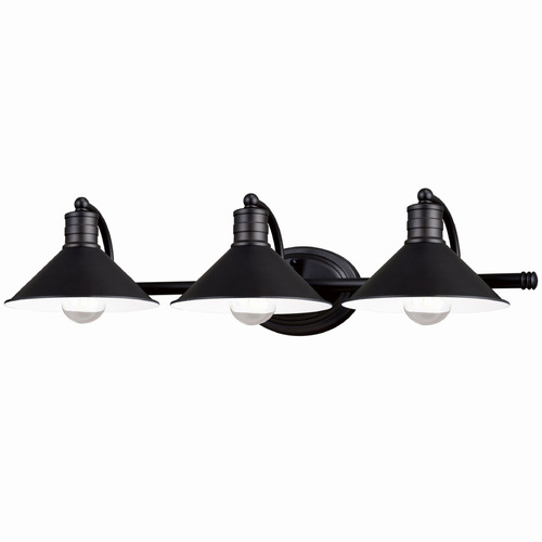 Vaxcel Lighting Akron Oil Rubbed Bronze & Matte White Bathroom Light