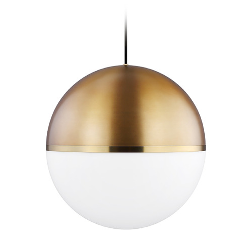 Akova Grande LED Pendant in Aged Brass & Bright Brass by Visual Comfort Modern