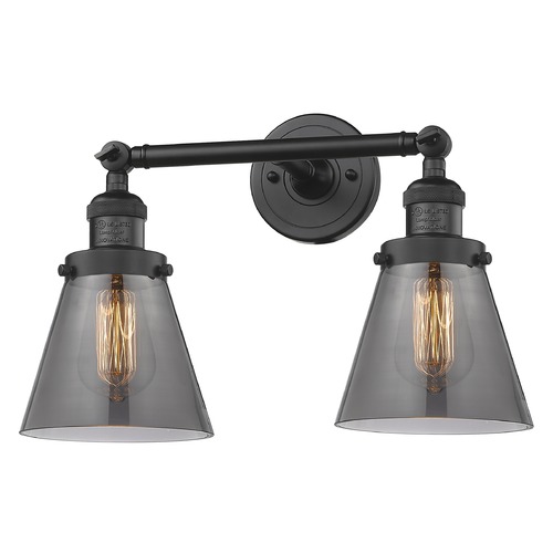 Innovations Lighting Innovations Lighting Small Cone Matte Black Bathroom Light 208-BK-G63