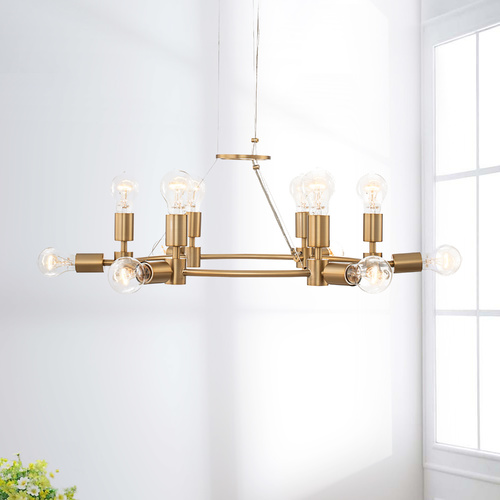 Union 12-Light Chandelier in Winter Brass