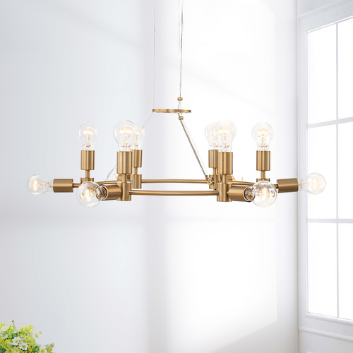 Kalco Lighting Union 12-Light Chandelier in Winter Brass by Kalco Lighting 512371WB