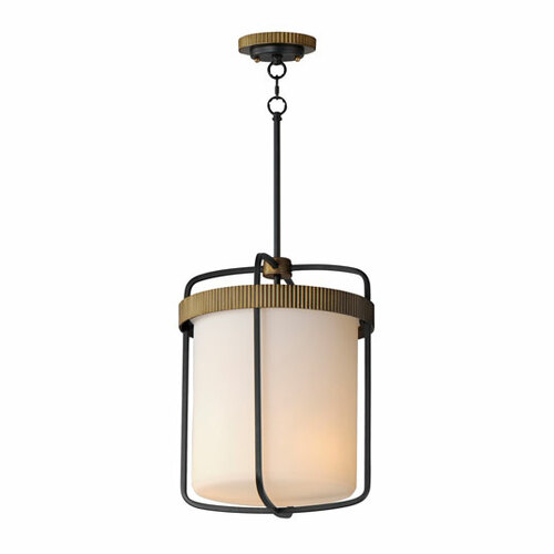 Ruffles 3-Light Pendant in Black & Antique Brass by Maxim Lighting