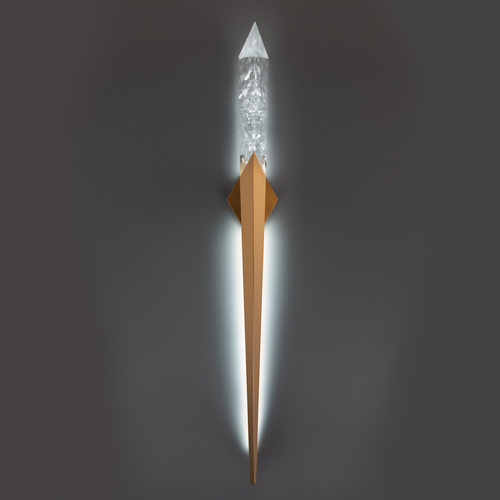 Solitude LED Crystal Wall Sconce in Aged Brass by Schonbek Beyond