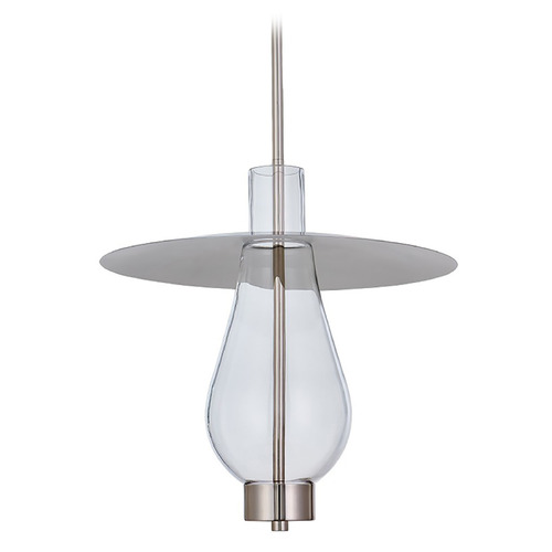 Kalco Lighting Hugo Polished Nickel LED Pendant Light with Oblong Shade