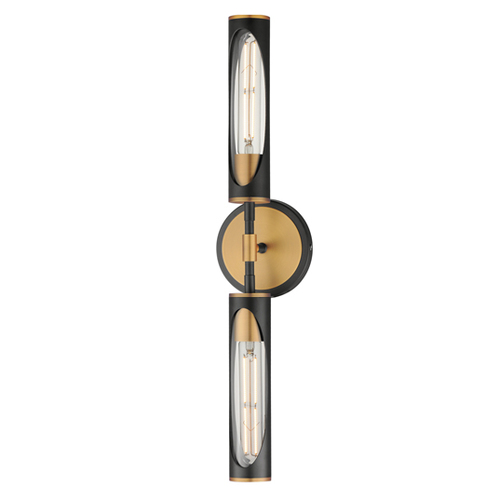 Regent 24-Inch Wall Sconce in Black & Antique Brass by Maxim Lighting