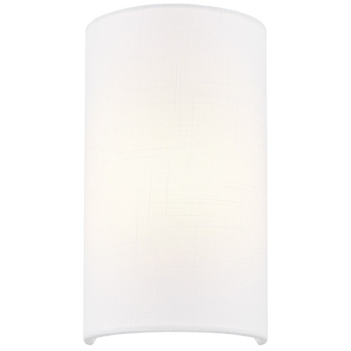 Justice Design ADA Small Cylinder Fabric Wall Sconce White