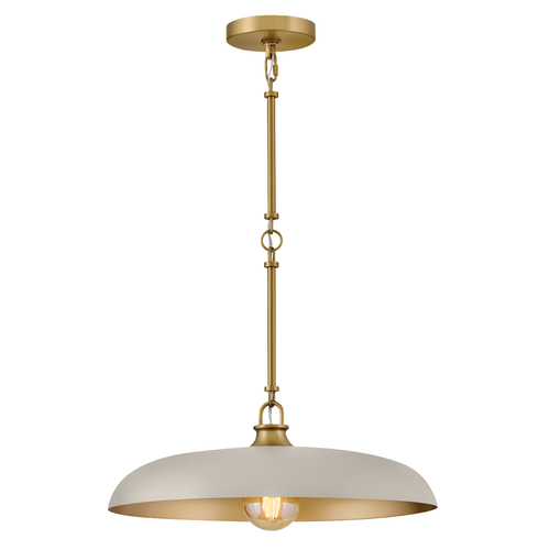 Sadie Large Pendant in Brass & Light Taupe by Hinkley Lighting