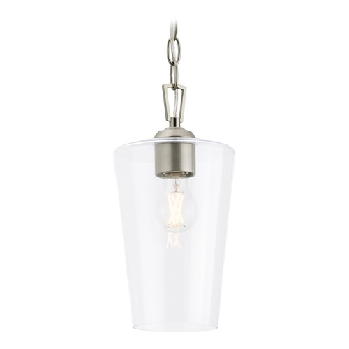 Progress Lighting Celino Brushed Nickel Mini-Pendant Light with Conical Shade