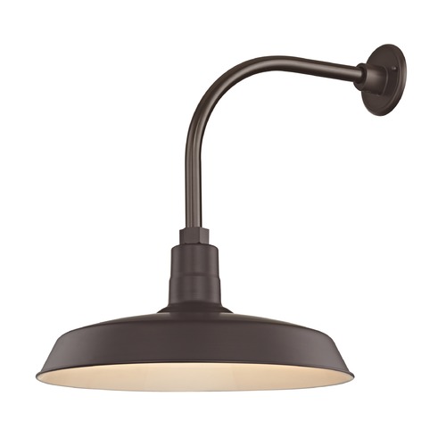 Recesso Lighting by Dolan Designs Bronze Gooseneck Barn Light with 18-Inch Shade BL-ARML-BZ/BL-SH18-BZ