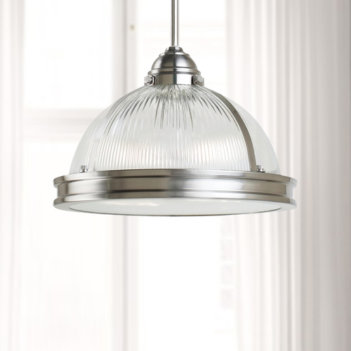 Pratt Street Prismatic Pendant in Brushed Nickel by Generation Lighting
