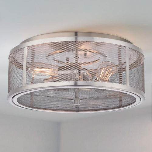 Downtown Edison Brushed Nickel Flushmount Light