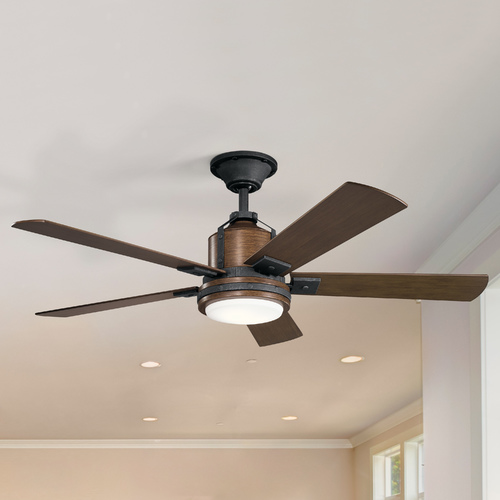 Colerne 52-Inch LED Fan in Distressed Black by Kichler Lighting