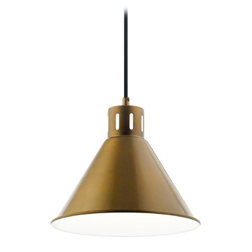 Kichler Lighting Kichler Lighting Zailey Natural Brass Pendant Light with Conical Shade 52176NBR