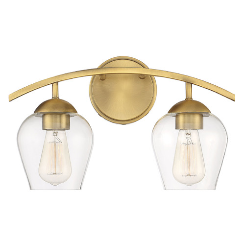 16-Inch Vanity Light in Natural Brass by Meridian