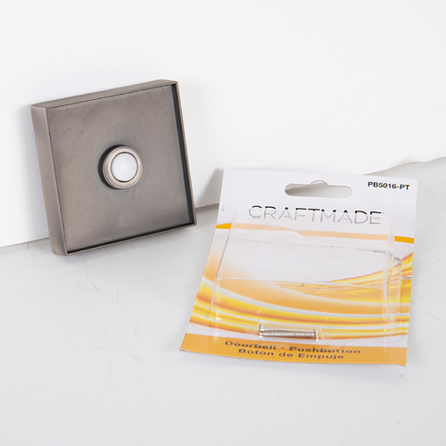 Push Button Pewter LED Doorbell Button by Craftmade Lighting