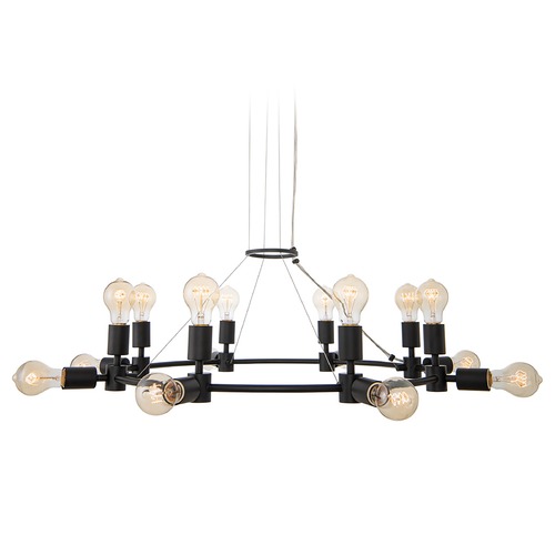 Union 16-Light Chandelier in Matte Black by Kalco Lighting
