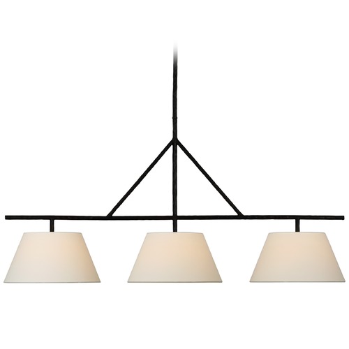 Visual Comfort Signature Collection Suzanne Kasler Collette Linear Pendant in Aged Iron by Visual Comfort Signature SK5700AIL