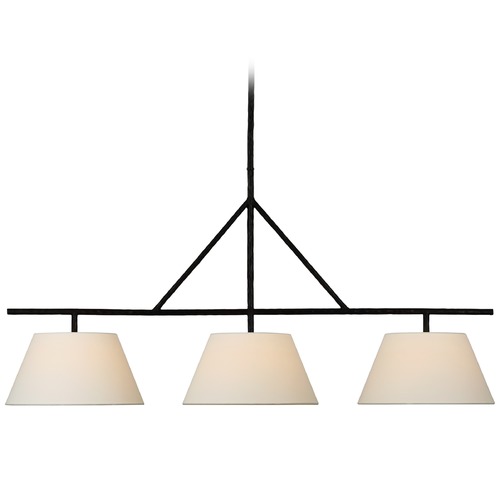Suzanne Kasler Collette Linear Pendant in Aged Iron by Visual Comfort Signature
