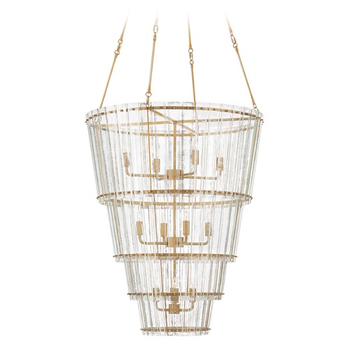 Visual Comfort Signature Collection Carrier & Company Cadence Chandelier in Brass by Visual Comfort Signature S5657HABAM