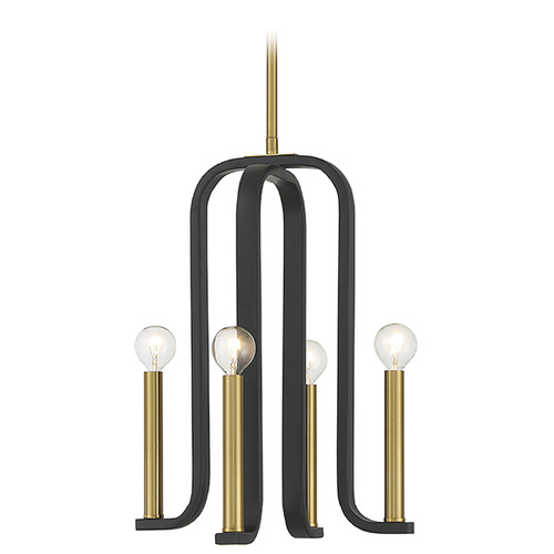 Savoy House Archway 4-Light Pendant in Black & Warm Brass by Savoy House 7-5532-4-143