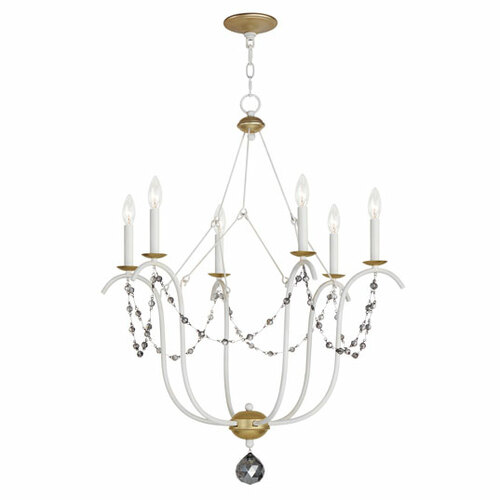 Formosa 6-Light Chandelier in Ecru White & Gold by Maxim Lighting