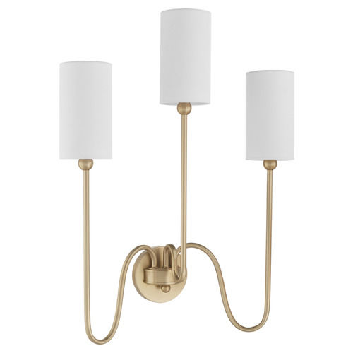 Quorum Lighting Charlotte Aged Brass Sconce by Quorum Lighting 597-3-80