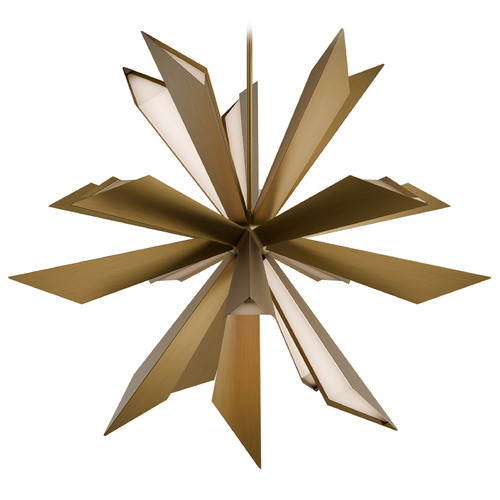 Modern Forms Siren Aged Brass LED Pendant Light with Triangle Shade