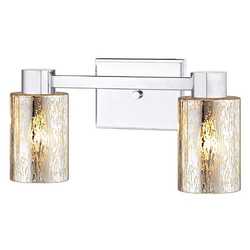 2-Light Mercury Glass Bathroom Light Chrome