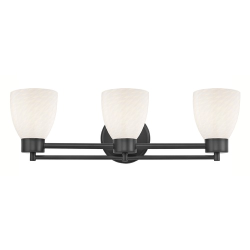 Modern Bathroom Light White Glass Black 3 Lt