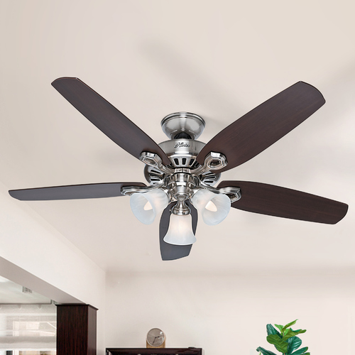 Hunter Fan Company 52-Inch Builder Plus Nickel Fan by Hunter Fan Company 53237