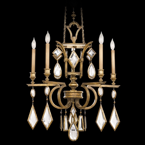 Fine Art Lamps Fine Art Lamps Encased Gems Gold Leaf Crystal Chandelier 719540-3ST