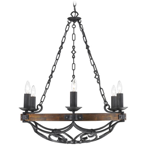 Golden Lighting Madera Black Iron Chandelier by Golden Lighting 1821-6 BI